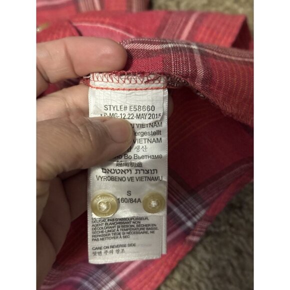 MARMOT Red Plaid Button Up Shirt Gorpcore Outdoor Hiking Western Casual SMALL - Picture 9 of 10